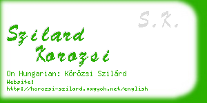 szilard korozsi business card