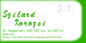 szilard korozsi business card